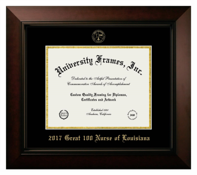 Diploma Frame in Legacy Black Cherry with Black & Gold Mats for DOCUMENT: 8 1/2"H X 11"W  