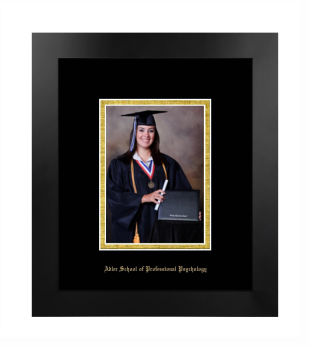 Adler School of Professional Psychology 5 x 7 Portrait Frame in Manhattan Black with Black & Gold Mats