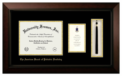 Diploma with Announcement & Tassel Box Frame in Legacy Black Cherry with Black & Gold Mats for DOCUMENT: 8 1/2"H X 11"W  ,  7"H X 4"W  