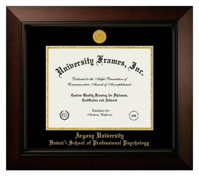 Diploma Frame in Legacy Black Cherry with Black & Gold Mats for DOCUMENT: 8 1/2"H X 11"W  