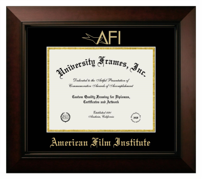 Diploma Frame in Legacy Black Cherry with Black & Gold Mats for DOCUMENT: 8 1/2"H X 11"W  