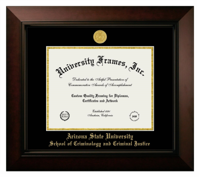 Diploma Frame in Legacy Black Cherry with Black & Gold Mats for DOCUMENT: 8 1/2"H X 11"W  