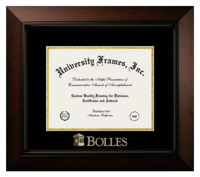 Diploma Frame in Legacy Black Cherry with Black & Gold Mats for DOCUMENT: 8 1/2"H X 11"W  