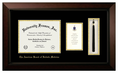 Diploma with Announcement & Tassel Box Frame in Legacy Black Cherry with Black & Gold Mats for DOCUMENT: 8 1/2"H X 11"W  ,  7"H X 4"W  