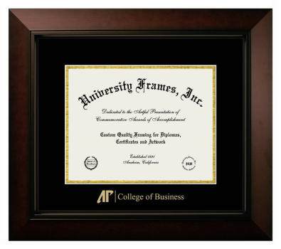 Diploma Frame in Legacy Black Cherry with Black & Gold Mats for DOCUMENT: 8 1/2"H X 11"W  