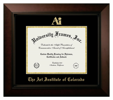 Diploma Frame in Legacy Black Cherry with Black & Gold Mats for DOCUMENT: 8 1/2"H X 11"W  