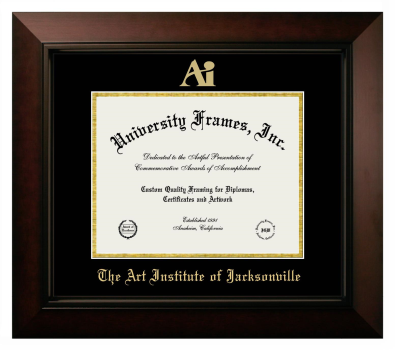 Diploma Frame in Legacy Black Cherry with Black & Gold Mats for DOCUMENT: 8 1/2"H X 11"W  