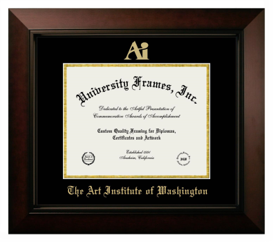 Diploma Frame in Legacy Black Cherry with Black & Gold Mats for DOCUMENT: 8 1/2"H X 11"W  