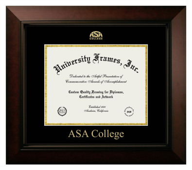 Diploma Frame in Legacy Black Cherry with Black & Gold Mats for DOCUMENT: 8 1/2"H X 11"W  