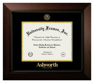 Diploma Frame in Legacy Black Cherry with Black & Gold Mats for DOCUMENT: 8 1/2"H X 11"W  