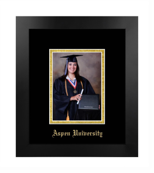 5 x 7 Portrait Frame in Manhattan Black with Black & Gold Mats