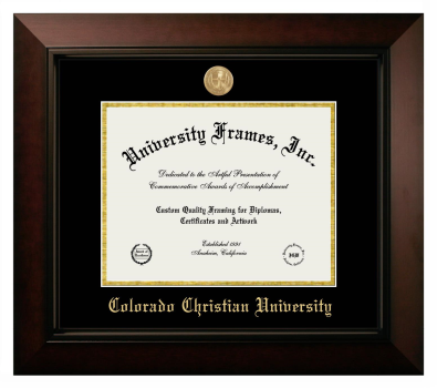 Diploma Frame in Legacy Black Cherry with Black & Gold Mats for DOCUMENT: 8 1/2"H X 11"W  