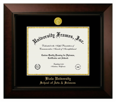 Diploma Frame in Legacy Black Cherry with Black & Gold Mats for DOCUMENT: 8 1/2"H X 11"W  