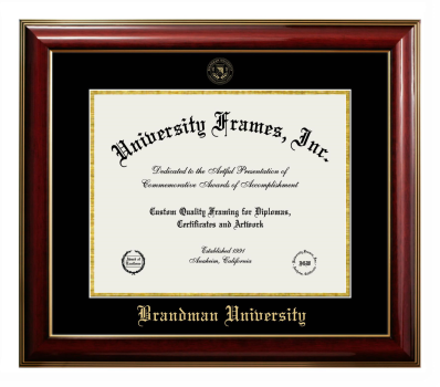 Diploma Frame in Classic Mahogany with Gold Trim with Black & Gold Mats for DOCUMENT: 11"H X 14"W  