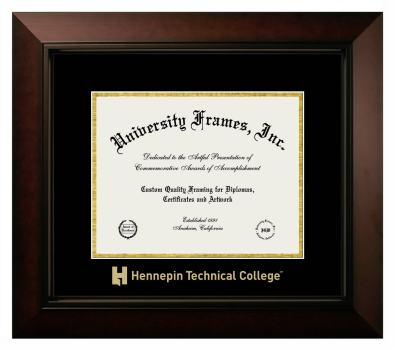 Diploma Frame in Legacy Black Cherry with Black & Gold Mats for DOCUMENT: 8 1/2"H X 11"W  