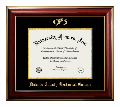 Diploma Frame in Classic Mahogany with Gold Trim with Black & Gold Mats for DOCUMENT: 8 1/2"H X 11"W  