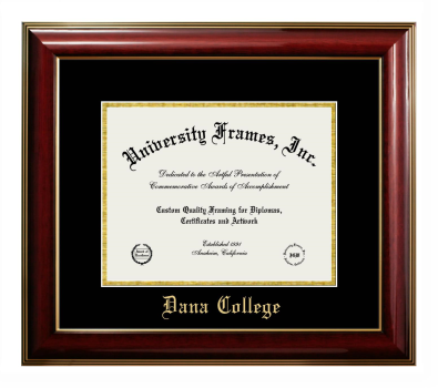 Diploma Frame in Classic Mahogany with Gold Trim with Black & Gold Mats for DOCUMENT: 8 1/2"H X 11"W  