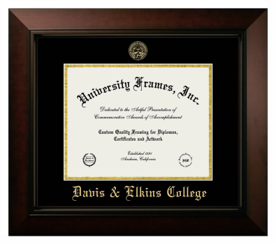 Diploma Frame in Legacy Black Cherry with Black & Gold Mats for DOCUMENT: 8 1/2"H X 11"W  