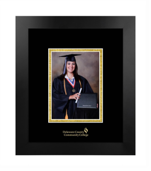 5 x 7 Portrait Frame in Manhattan Black with Black & Gold Mats