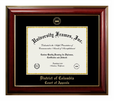 Diploma Frame in Classic Mahogany with Gold Trim with Black & Gold Mats for DOCUMENT: 8 1/2"H X 11"W  