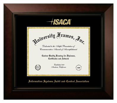 Diploma Frame in Legacy Black Cherry with Black & Gold Mats for DOCUMENT: 8 1/2"H X 11"W  