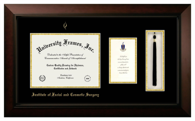 Diploma with Announcement & Tassel Box Frame in Legacy Black Cherry with Black & Gold Mats for DOCUMENT: 8 1/2"H X 11"W  ,  7"H X 4"W  