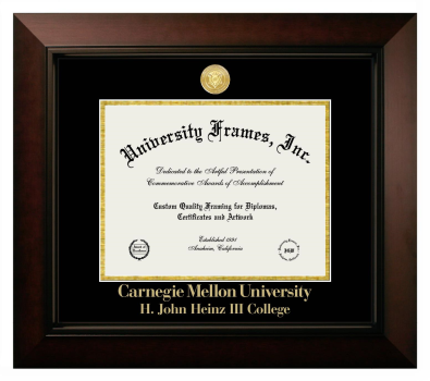 Diploma Frame in Legacy Black Cherry with Black & Gold Mats for DOCUMENT: 8 1/2"H X 11"W  