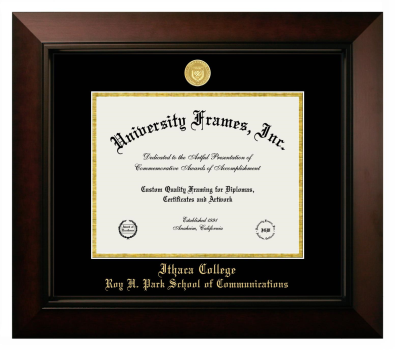 Diploma Frame in Legacy Black Cherry with Black & Gold Mats for DOCUMENT: 8 1/2"H X 11"W  