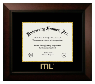 Diploma Frame in Legacy Black Cherry with Black & Gold Mats for DOCUMENT: 8 1/2"H X 11"W  