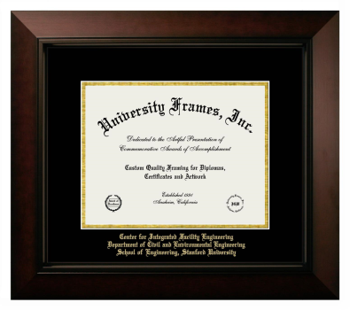 Diploma Frame in Legacy Black Cherry with Black & Gold Mats for DOCUMENT: 8 1/2"H X 11"W  