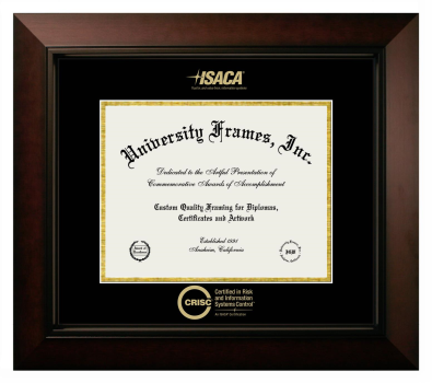 Diploma Frame in Legacy Black Cherry with Black & Gold Mats for DOCUMENT: 8 1/2"H X 11"W  