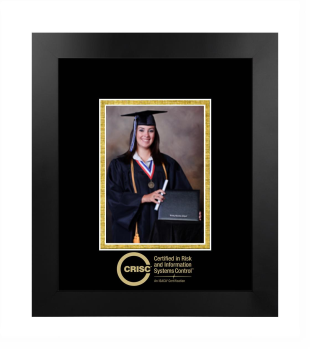 5 x 7 Portrait Frame in Manhattan Black with Black & Gold Mats