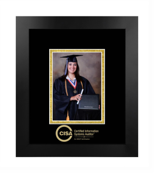 5 x 7 Portrait Frame in Manhattan Black with Black & Gold Mats