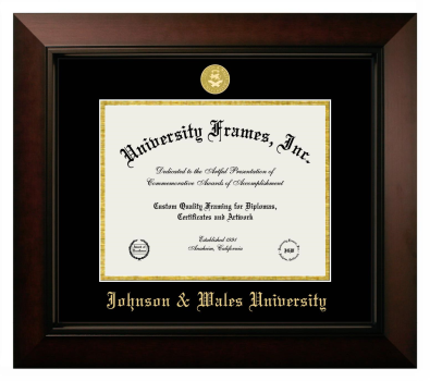 Diploma Frame in Legacy Black Cherry with Black & Gold Mats for DOCUMENT: 8 1/2"H X 11"W  