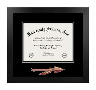 Logo Mat Frame in Manhattan Black with Black Mat for DOCUMENT: 8 1/2"H X 11"W  