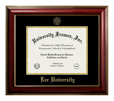 Diploma Frame in Classic Mahogany with Gold Trim with Black & Gold Mats for DOCUMENT: 8 1/2"H X 11"W  