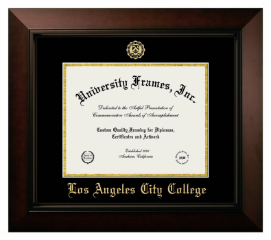 Diploma Frame in Legacy Black Cherry with Black & Gold Mats for DOCUMENT: 8 1/2"H X 11"W  