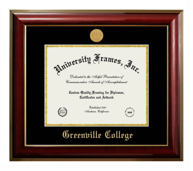 Diploma Frame in Classic Mahogany with Gold Trim with Black & Gold Mats for DOCUMENT: 8 1/2"H X 11"W  