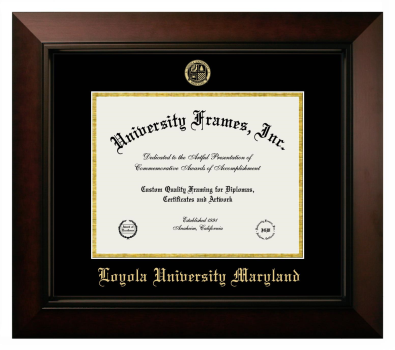 Diploma Frame in Legacy Black Cherry with Black & Gold Mats for DOCUMENT: 8 1/2"H X 11"W  