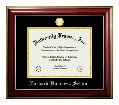 Diploma Frame in Classic Mahogany with Gold Trim with Black & Gold Mats for DOCUMENT: 8 1/2"H X 11"W  