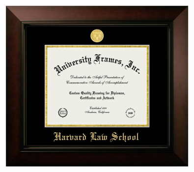 Diploma Frame in Legacy Black Cherry with Black & Gold Mats for DOCUMENT: 8 1/2"H X 11"W  