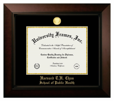 Diploma Frame in Legacy Black Cherry with Black & Gold Mats for DOCUMENT: 8 1/2"H X 11"W  