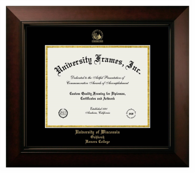 Diploma Frame in Legacy Black Cherry with Black & Gold Mats for DOCUMENT: 8 1/2"H X 11"W  