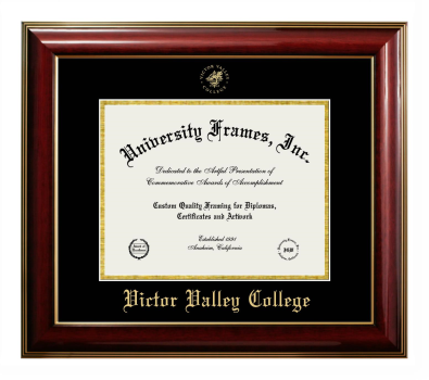 Diploma Frame in Classic Mahogany with Gold Trim with Black & Gold Mats for DOCUMENT: 8 1/2"H X 11"W  