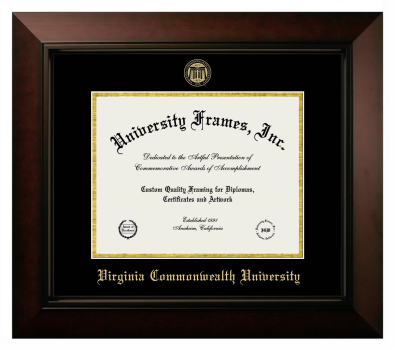 Diploma Frame in Legacy Black Cherry with Black & Gold Mats for DOCUMENT: 8 1/2"H X 11"W  