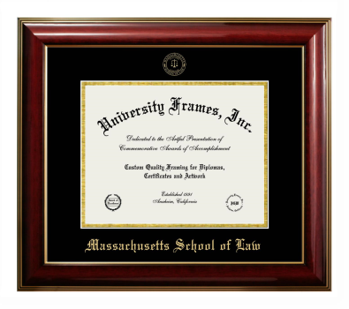 Diploma Frame in Classic Mahogany with Gold Trim with Black & Gold Mats for DOCUMENT: 8 1/2"H X 11"W  