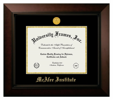 Diploma Frame in Legacy Black Cherry with Black & Gold Mats for DOCUMENT: 8 1/2"H X 11"W  