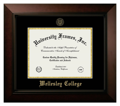 Diploma Frame in Legacy Black Cherry with Black & Gold Mats for DOCUMENT: 8 1/2"H X 11"W  