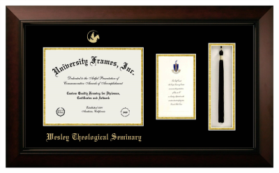 Diploma with Announcement & Tassel Box Frame in Legacy Black Cherry with Black & Gold Mats for DOCUMENT: 8 1/2"H X 11"W  ,  7"H X 4"W  