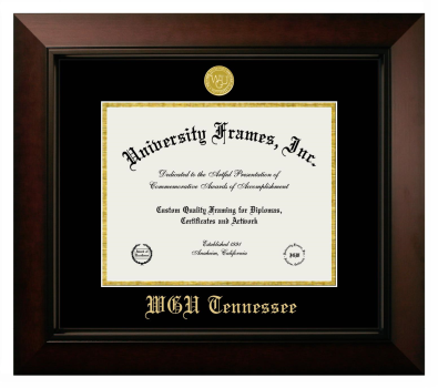 Western Governors University (Tennessee) Diploma Frame in Legacy Black Cherry with Black & Gold Mats for DOCUMENT: 8 1/2"H X 11"W  